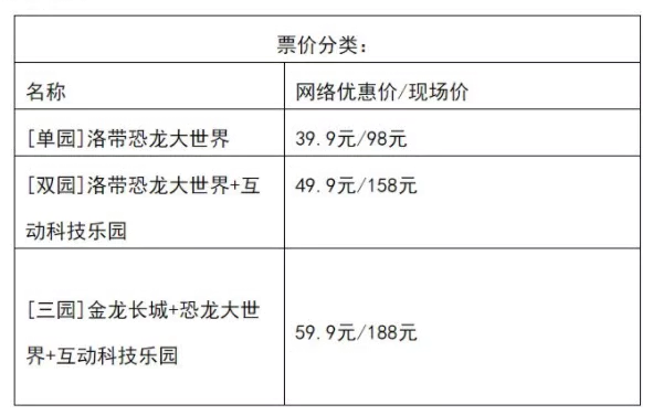 2021成都洛带恐龙大世界门票多少钱 