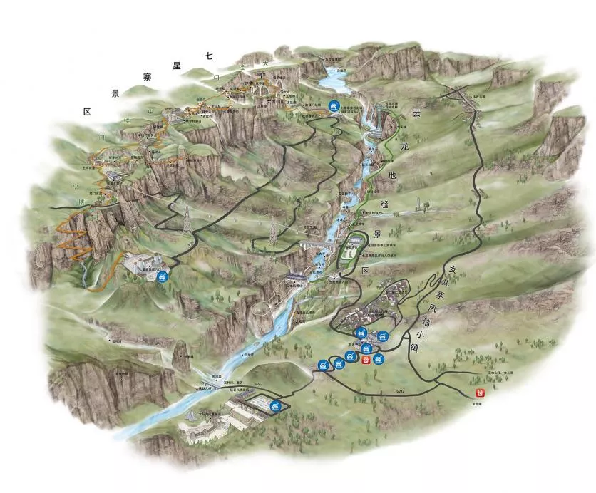七星寨景区全图 恩施七星寨景区游览图
