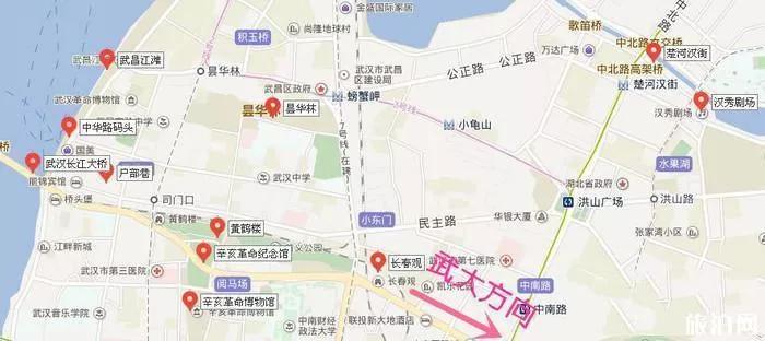 武昌的景点分布在哪里 附景点地图