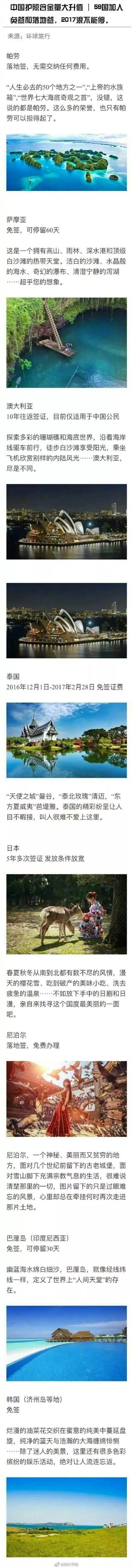 落地免签的国家有哪些