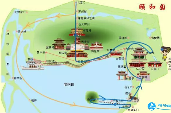 颐和园最佳游玩线路(附游览路线图)