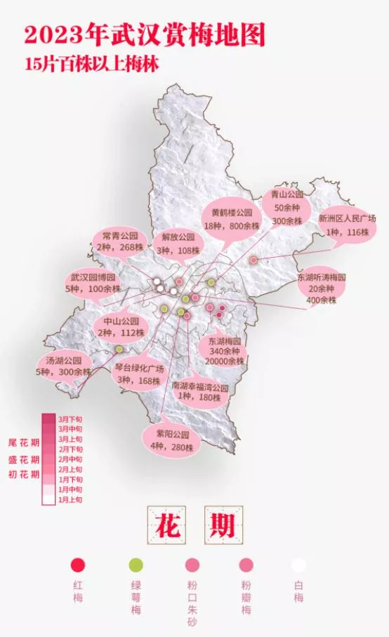 2023武汉赏梅地图 83个赏梅好去处